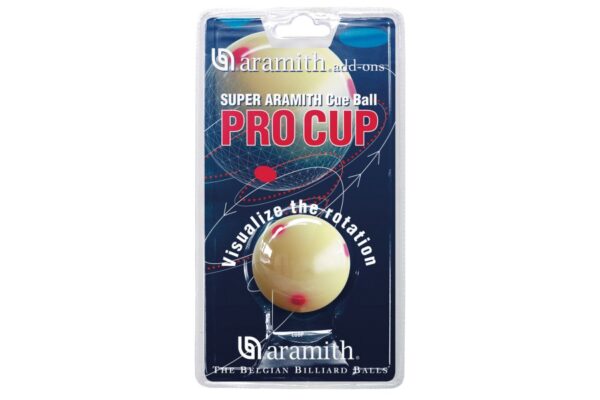 Fehér Aramith golyó Pro Cup with red dots
